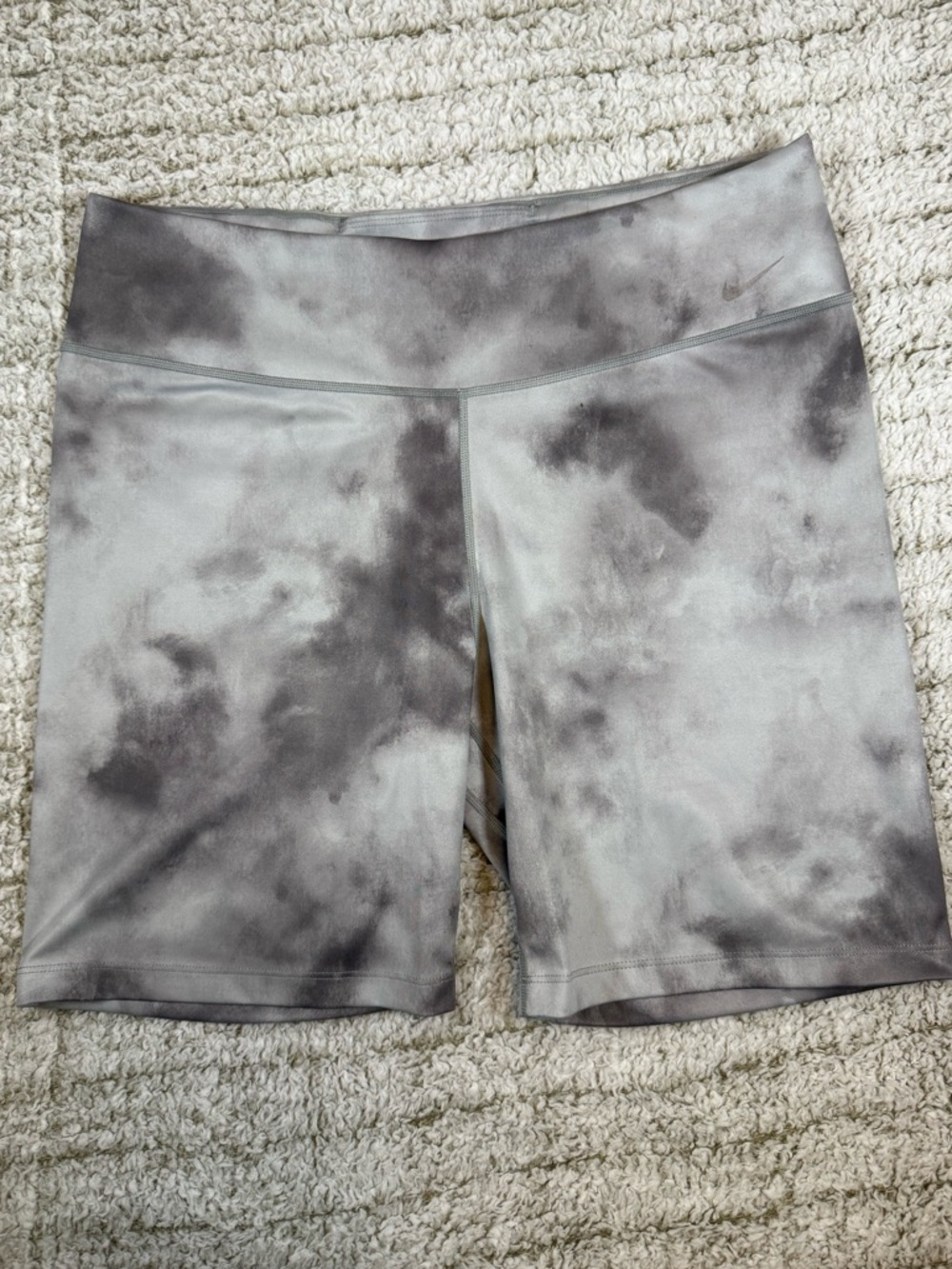Nike Tie Dye Biker Shorts XL Gray Dri-Fit High Rise